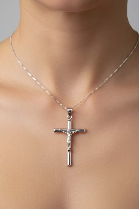 White Gold Crucifix Pendant (cross) 14k
