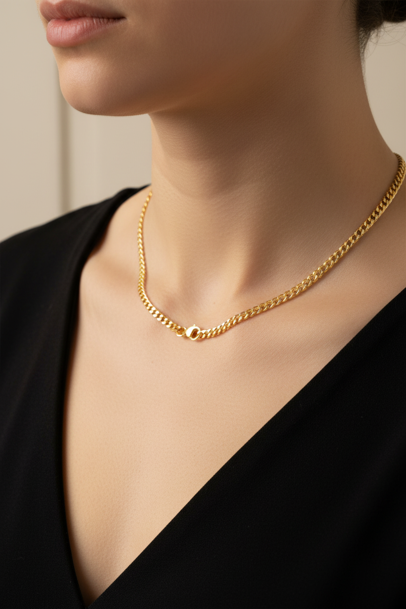 Yellow Gold Curb Chain,14k, 18 Inches