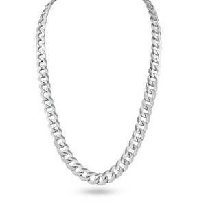 Silver Curb Chain, 8.6mm - 20 Inches