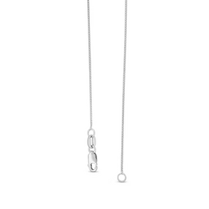 White Gold thin Flat curb chain, 14k, 16 Inches