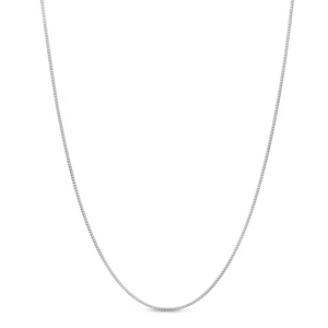 White Gold thin Flat curb chain, 14k, 16 Inches