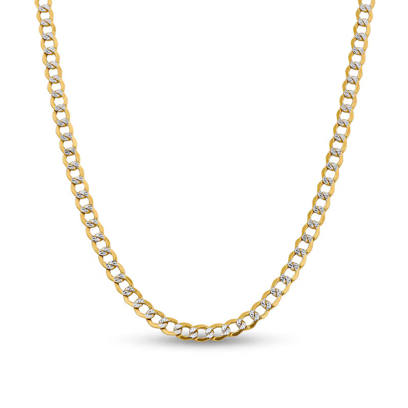 Two Tones Curb chain, 3mm, 14k, 18 Inches, 5.1gr