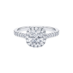 Certified Cushion Cut Diamond Engagement Ring with Halo and Pavé Band Set. 18k, 8.05gr. Centre: 1ct, TDW: 2.53ct, D, SI1