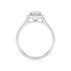 Certified Cushion Cut Diamond Engagement Ring with Halo and Pavé Band Set. 18k, 8.05gr. Centre: 1ct, TDW: 2.53ct, D, SI1