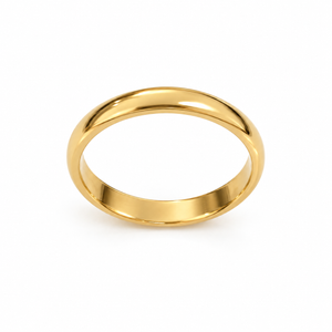 14K Yellow Gold Half-Dome Plain Band Ring