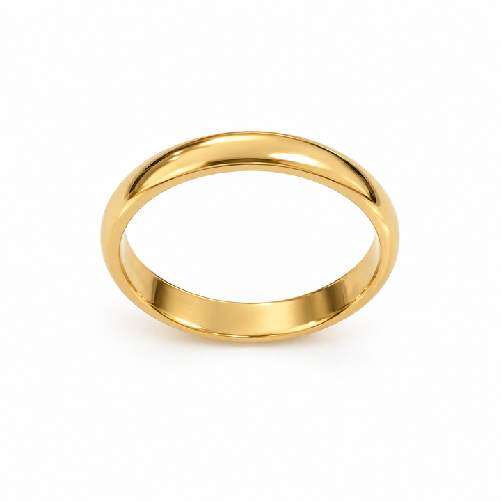 14K Yellow Gold Half-Dome Plain Band Ring