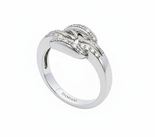 Italian White Gold Damiani Diamond Ring. 18k,  TDW: .6ct VS EF - Resale