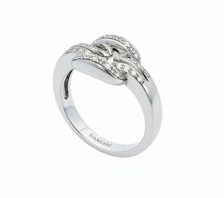 18K Italian White Gold Damiani Diamond Ring. TDW: .6.00ct VS EF – Resale