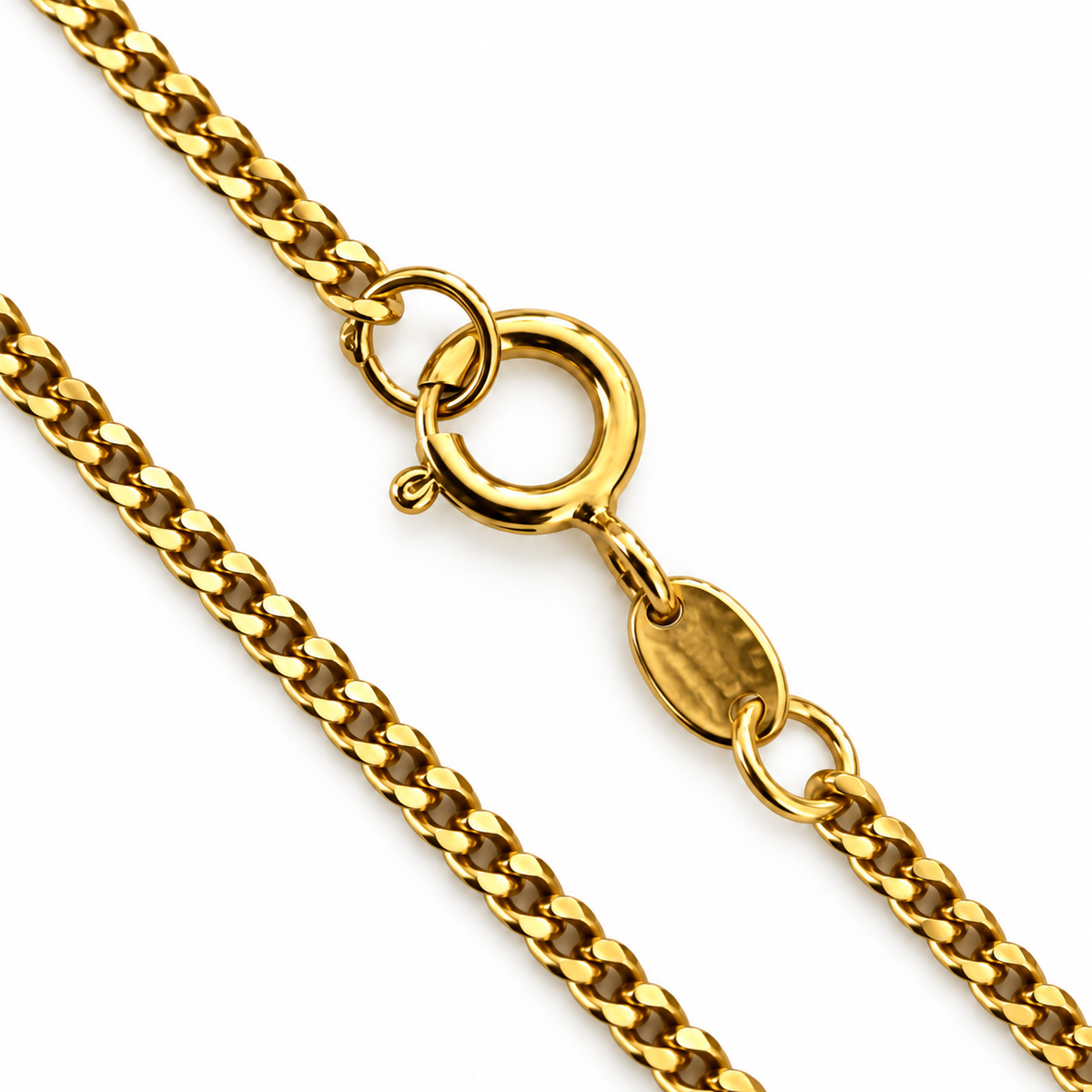 18K Yellow Gold Curb Chain Necklace