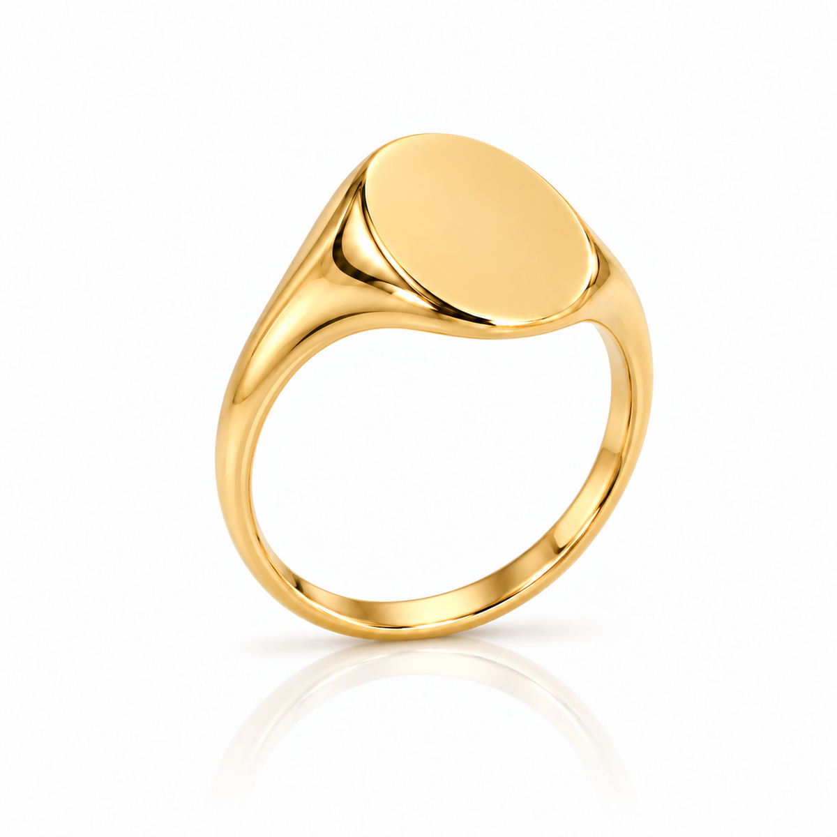 14K Yellow Gold Oval Signet Ring