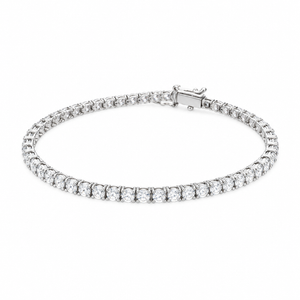 925 Sterling Silver Round CZ Tennis Bracelet