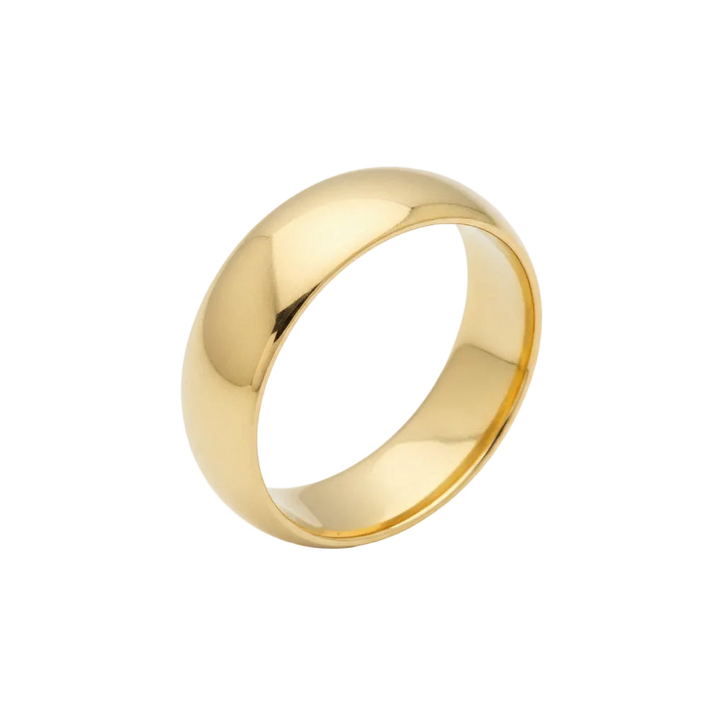 14K Yellow Gold Wide Band Ring- 5.8mm