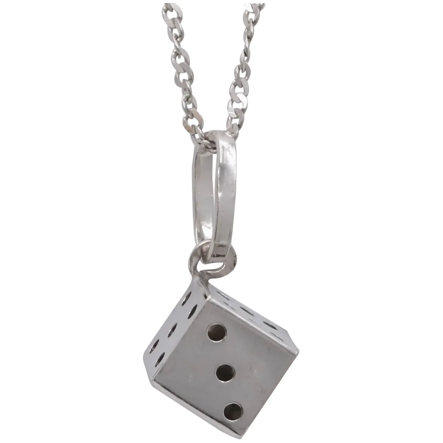 White Gold Dice Pendant, 18k