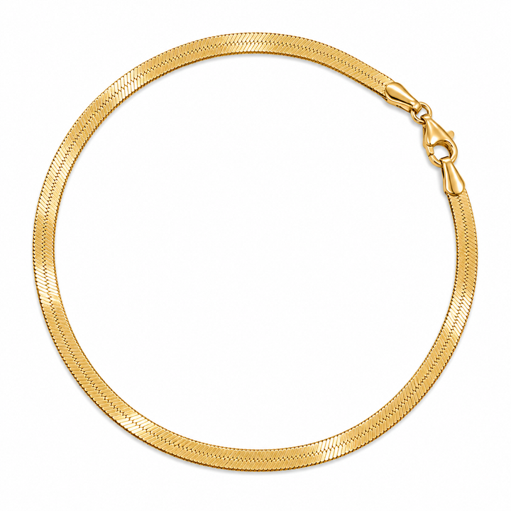 18K Yellow Gold Herringbone Chain Bracelet