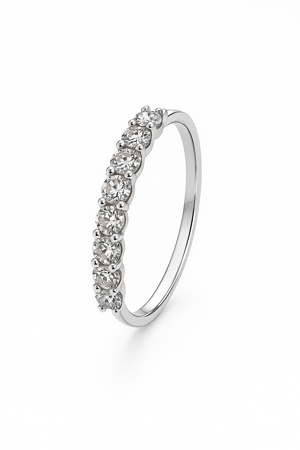 White Gold with 8 Diamonds Band, 18k, TDW: 0.5ct SI I