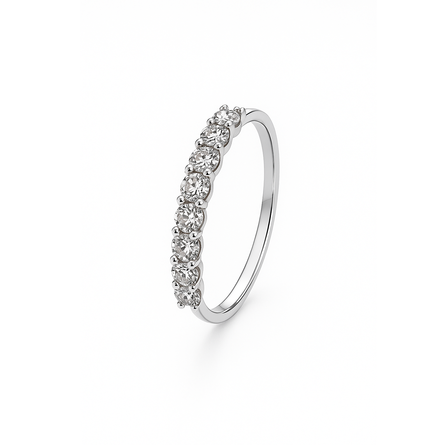 18K White Gold Half Eternity Diamond Band