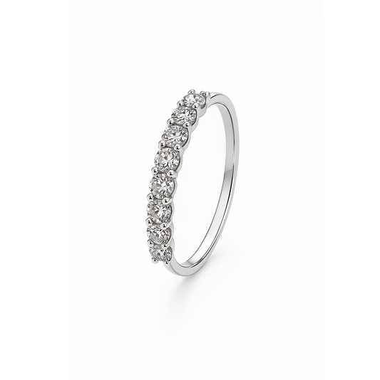 18K White Gold Half Eternity Diamond Band