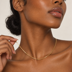 18K Yellow Gold Box Chain Necklace