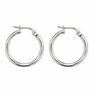 14K White Gold Hoop Earrings