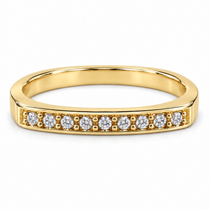 14K Yellow Gold Diamond Row Band