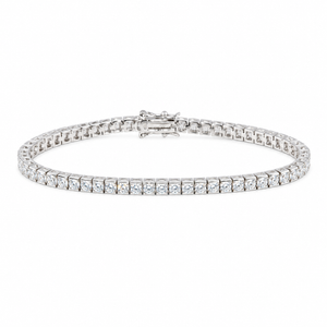 925 Sterling Silver Round CZ Tennis Bracelet
