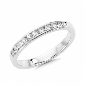 14K White Gold Diamond Chanel Setting Wedding Band