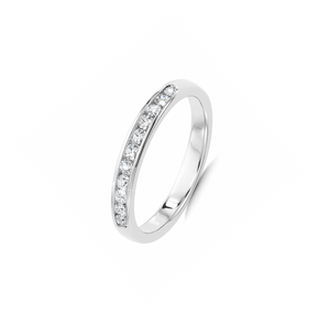 14K White Gold Diamond Chanel Setting Wedding Band
