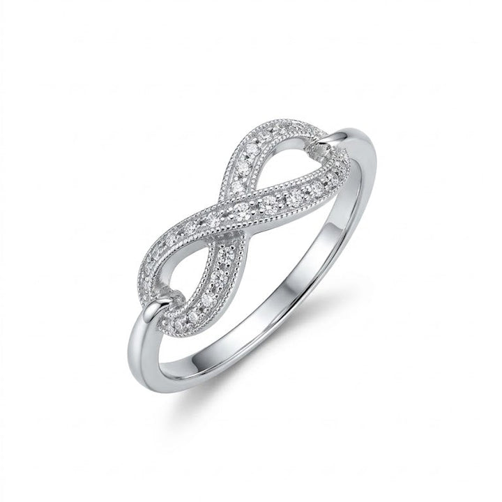 925 Sterling Silver Eternity Infinity Milgrain & CZ Ring