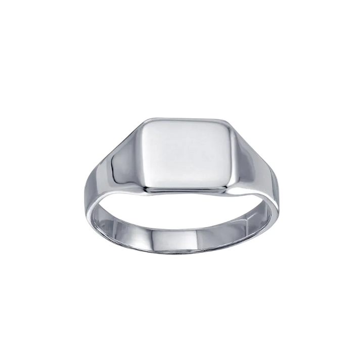 925 Silver High Polished Square Engravable Ring