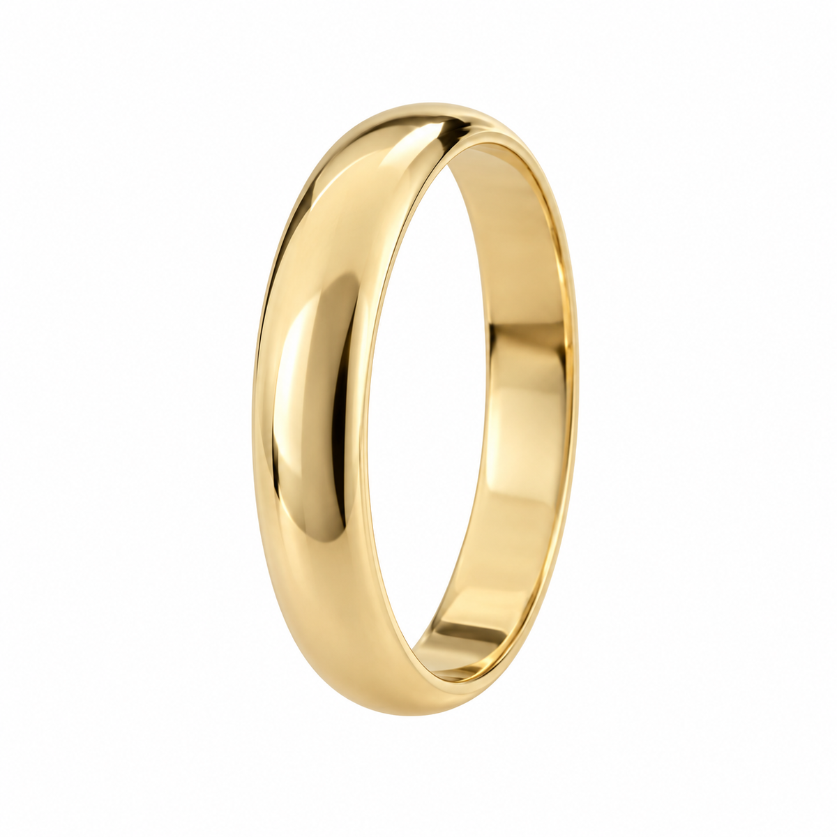 10K Yellow Gold Half Dome Band Ring
