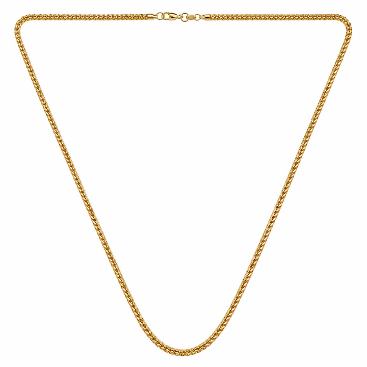 18K Yellow Gold Wheat Chain Necklace