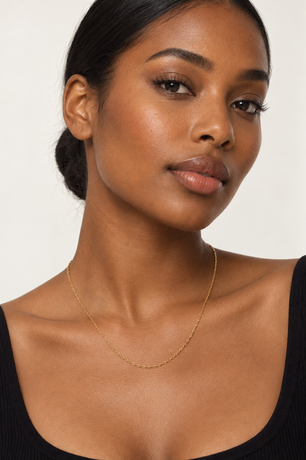 18K Gold Anchor Link Chain Necklace