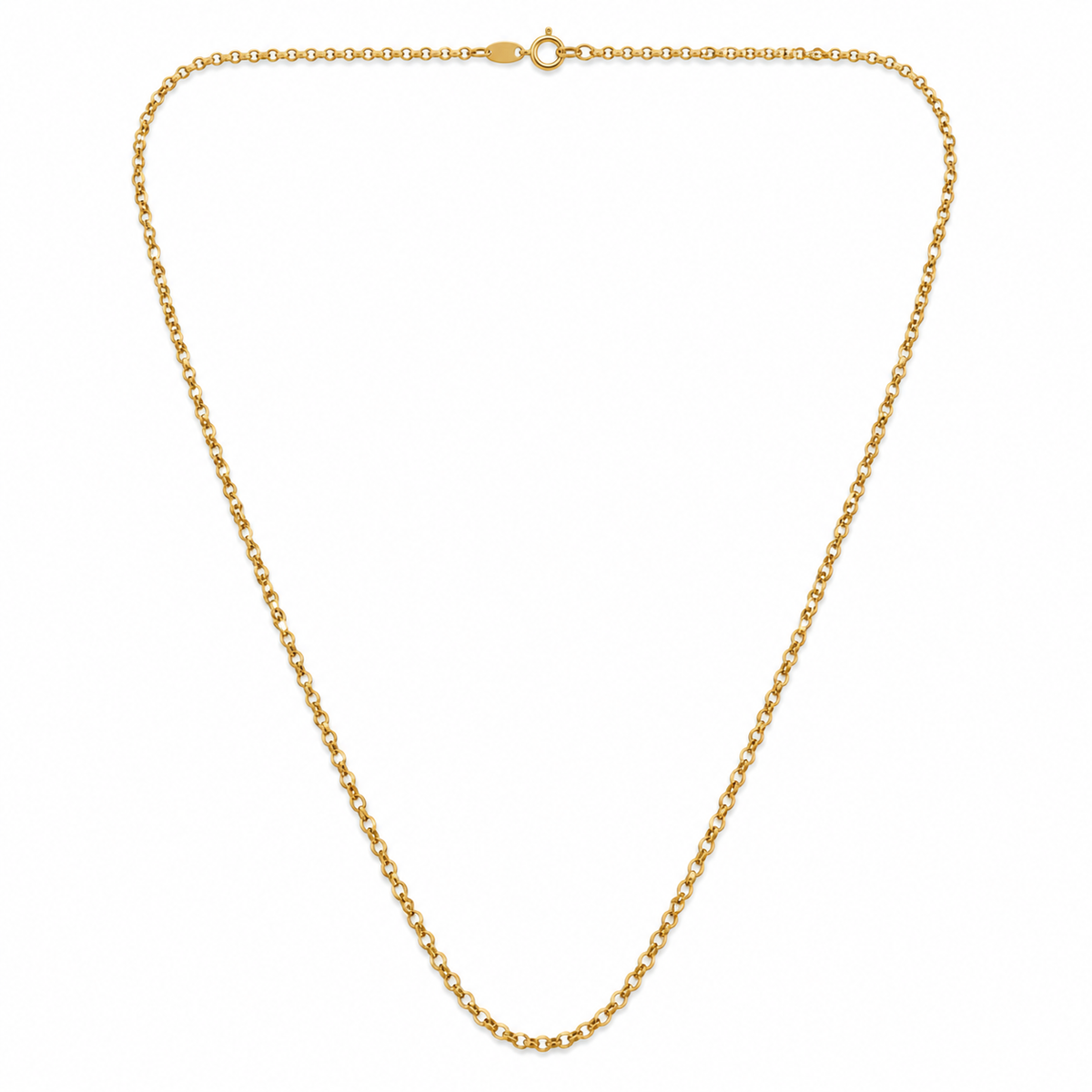 18K Yellow Gold Rolo links Chain Necklace