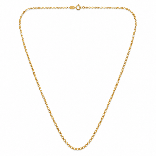 18K Yellow Gold Rolo links Chain Necklace