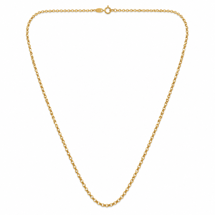 18K Yellow Gold Rolo links Chain Necklace