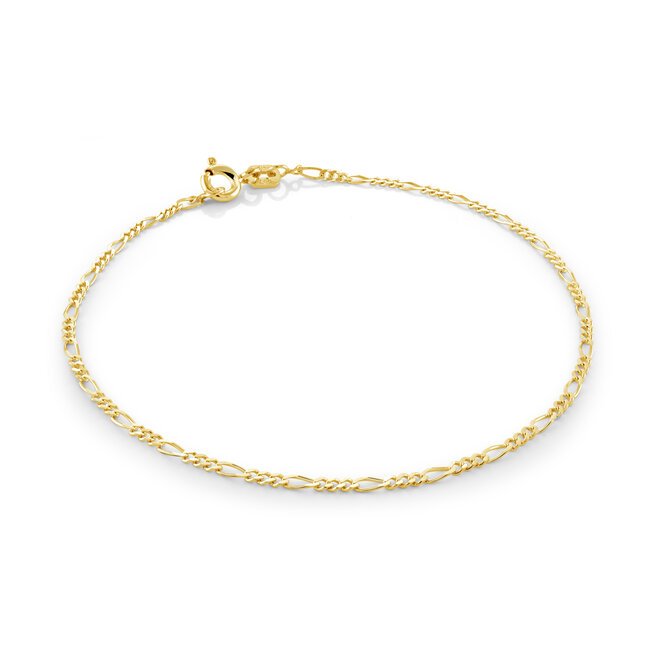 18K Yellow Gold Figaro Style Bracelet