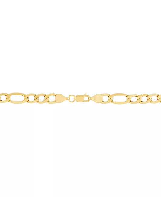 Yellow Gold Figaro Style Bracelet, 14k, 7 Inches