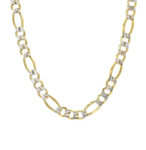 Yellow Gold Figaro Link Chain with Diamond cut, 14k, 22 Inches