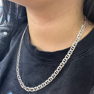 Sterling Silver  Dallas  Flat Marina Chain  4mm- 20 Inches