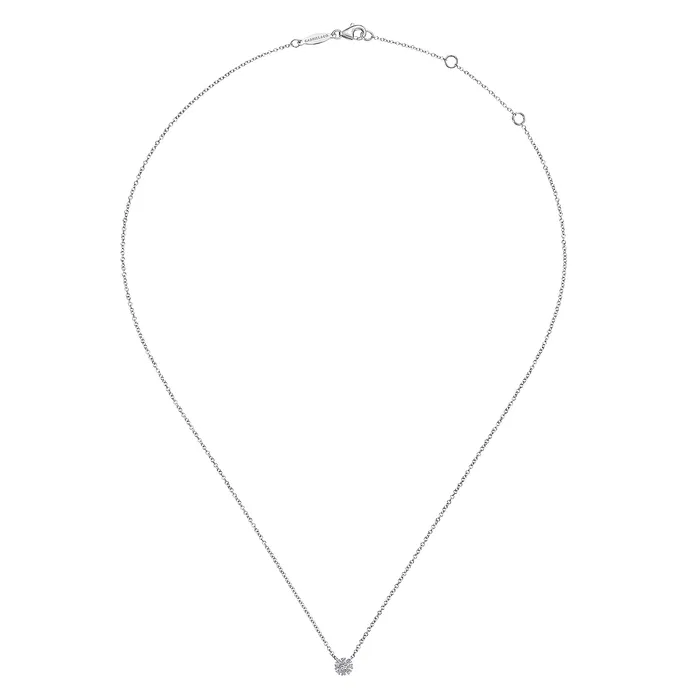 Gabriel & Co. White Gold Floral Diamond Pendant Necklace TDW: 06 CT s. Collection: Classic 14k