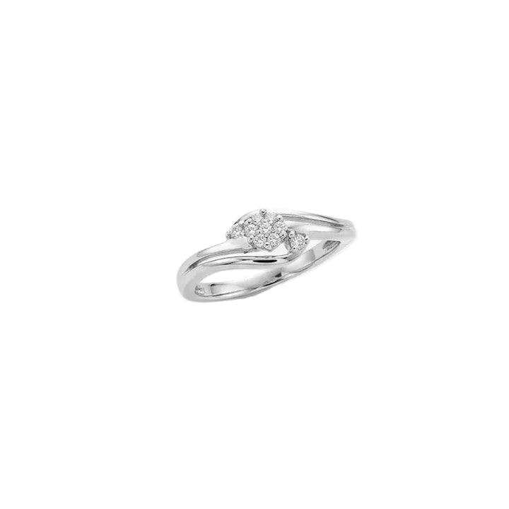 925 Sterling Silver Diamond Rosette Ring