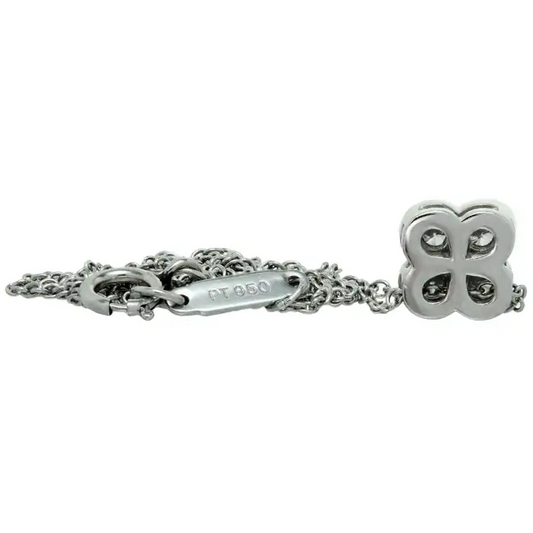 Tiffany & Co. Platinum Diamond Flower Pendant Necklace .08ct 16inches. Floating Charm StylePLAT 3.1gr