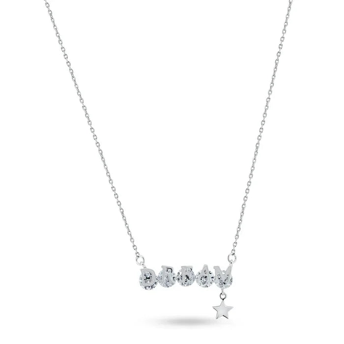 Rhodium Plated 925 Sterling Silver CZ Dream Necklace