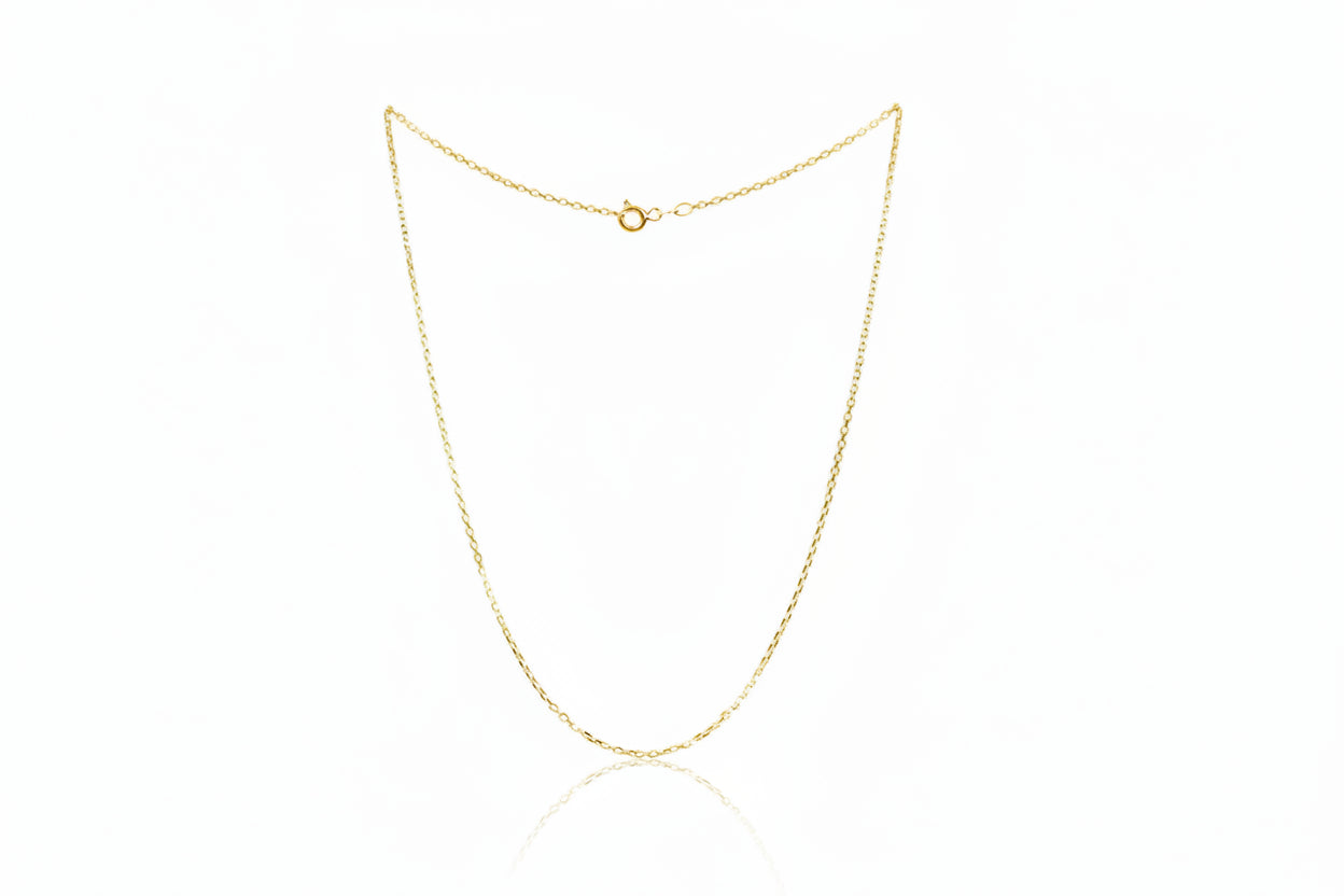 18K Yellow Gold Cable Link Chain 16" 1.9 gr