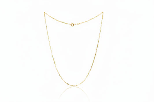 18K Yellow Gold Cable Link Chain 16" 1.9 gr