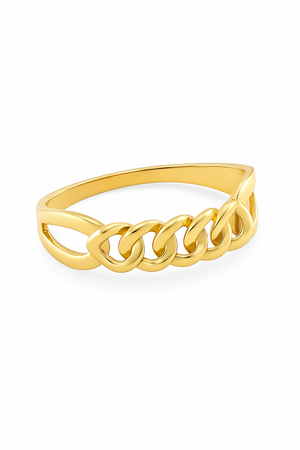 Yellow Gold Chain Link Ring. 18k, 1.4gr, Size 8