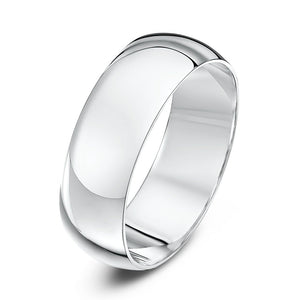 Sterling Silver Wide Half Dome Ring, 925, Size 7