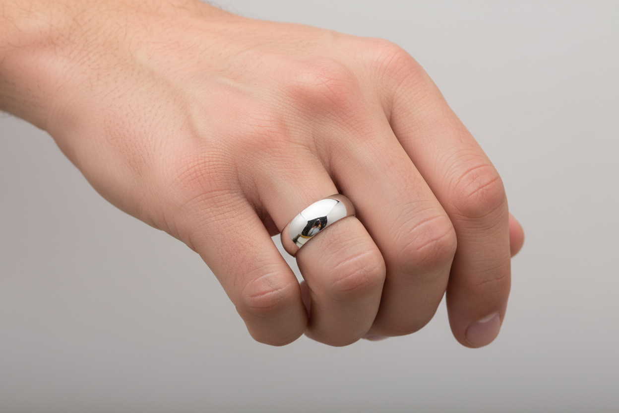 Sterling Silver Wide half Dome Ring 6mm