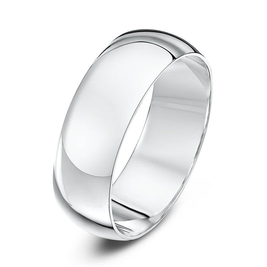 Sterling Silver Wide half Dome Ring, 6mm
