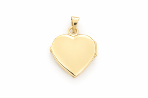 14K Yellow Gold Solid Heart Shape Clasp Pendant.